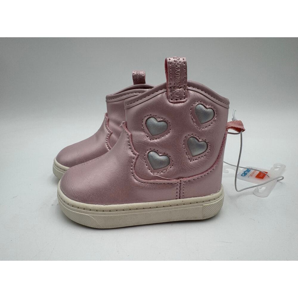 NWT Carter’s Size 3 Pink Heart Baby Boots